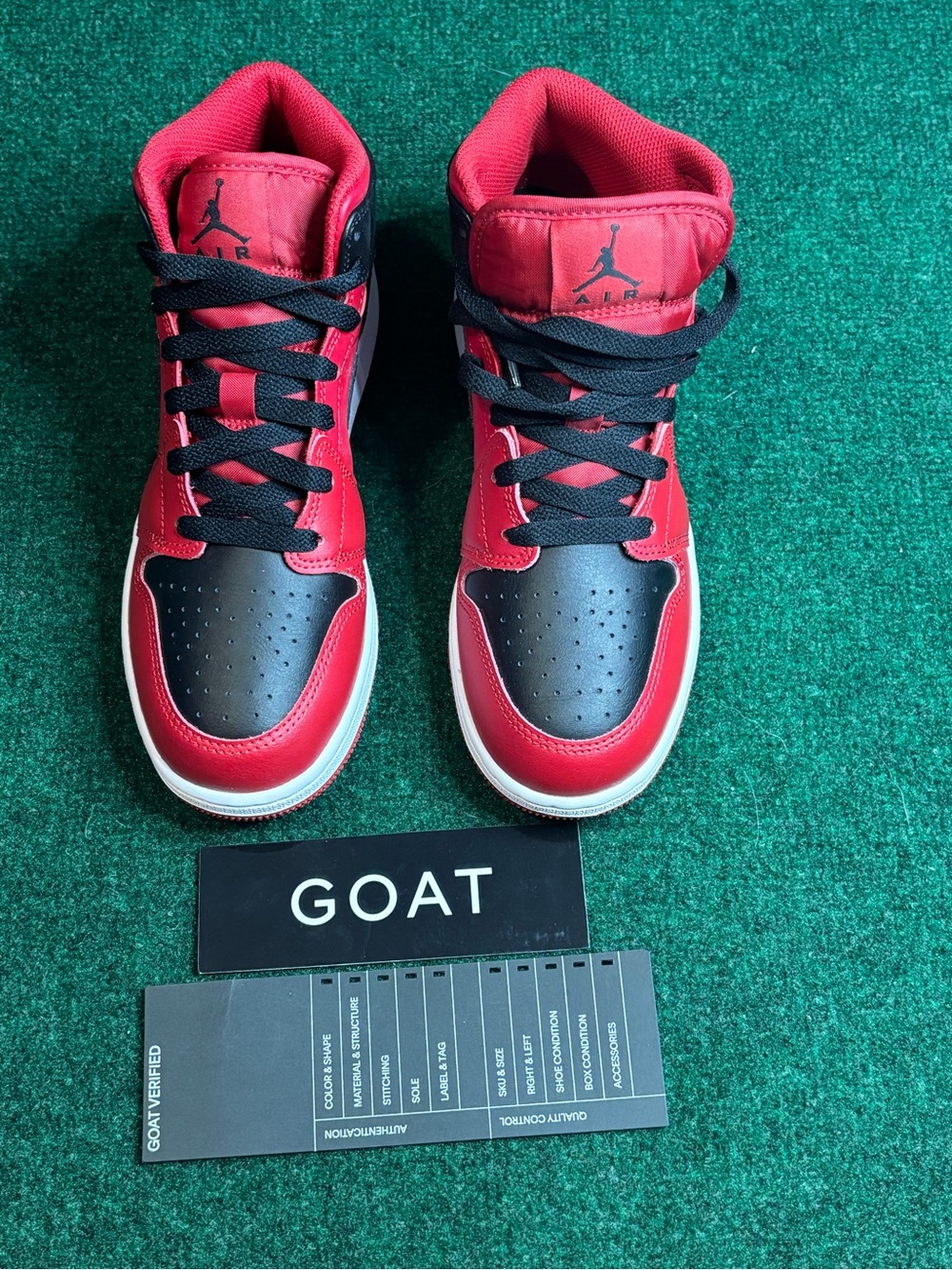 Nike Air Jordan 1 Mid GS Youth Reverse Bred Red / Black 554725 660 New 5.5y